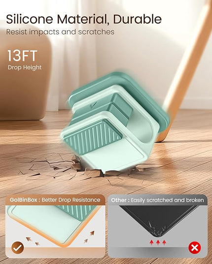 6 Pack Magnetic Cable Clips, Glow in The Dark Cable Holders, GolbinBox Cord Organizer with Shockproof Silicone, Fits up to 8mm Adhesive Cord Clips for Desk, Wall, Nightstand, Car, Home, Office, Green