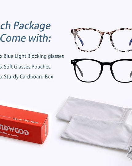 ANDWOOD Blue Light Blocking Glasses Women Men Computer Small Face Clear Bluelight Blocker Eyeglasses Frame