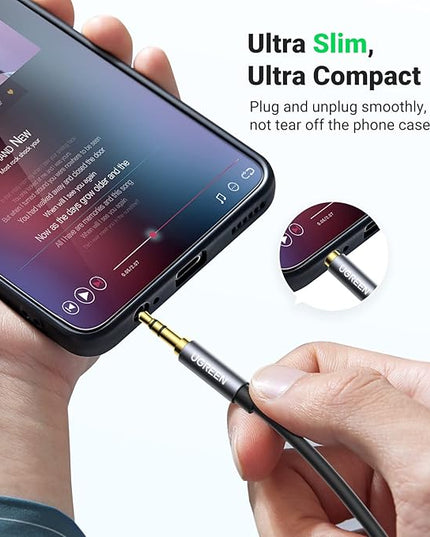 UGREEN Headphone Extension Cable 3.5mm Extension Gold Plated Aux Cable Audio Stereo Jack Male to Female TRS Cord Extender Compatible with iPhone iPad Phones Tablets Media Players, 10FT