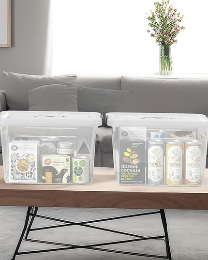 18 Quart Plastic Storage Bins with Lid, Clear Plastic Storage Tote, 4-Pack