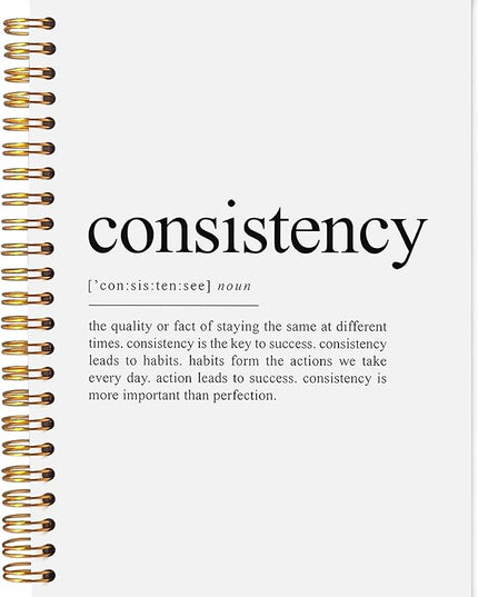 Consistency Definition Inspirational Notebook, Motivational Journal for Work, Inspirational Gifts for Coworkers Women Men, Inspiring Spiral Notebooks 5.5x8.3 Inch