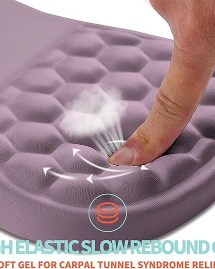 Ergonomic Mouse Pad Wrist Support with Memory Foam Massage Bulge, Carpal Tunnel Pain Relief Mousepad Wrist Rest for Mouse(12x8 inch, Purple)