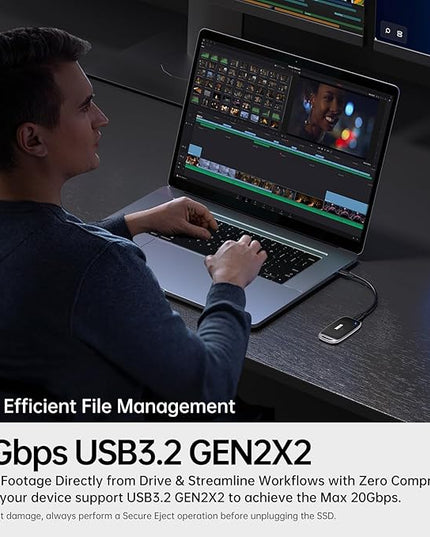 SSK 4TB SSD External Hard Drive, Portable SSD Drive up to 2000 MB/s, USB 3.2 Gen2X2 External Solid State Drives for iPhone 15/16 PRO、Mac、Phone OTG、Laptops with LED Indicator