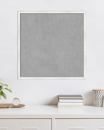Amanti Art White Framed Magnetic Board 25x25 Medium Vision Board for use with Magnets, 100% Metal Sheet to Display Items as Office Decor or for Home Organization in mudroom, Kitchen or Kids Room