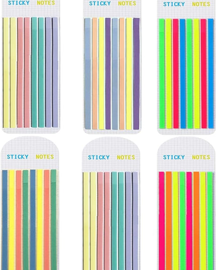 Potanro Sticky Long Tabs 6 Sheet Highlighter Tape 960 Pcs Translucent Sticky Notes Tabs for Annotating Books Bible Study Supplies