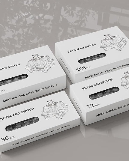 Zhouwang Crystal Brown Switches, 3-Pin Pre-Lubricated Tactile Switches, Dustproof and Waterproof for Mechanical Keyboards. (72Pcs)