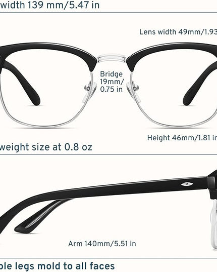 racico Computer Blue Light Blocking Glasses Blue Light Glasses Men Women, Anti Blu-Ray Gaming Glasses Lenses