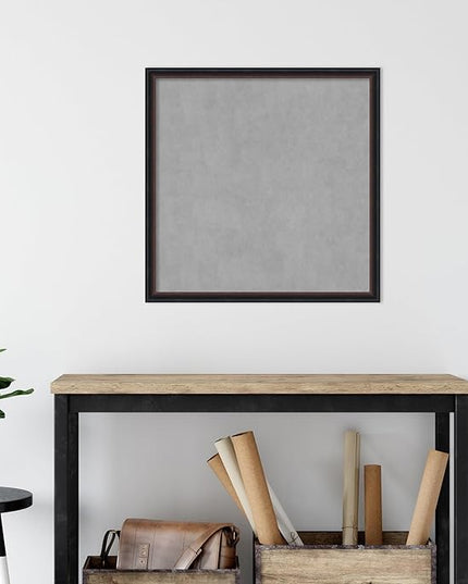 Amanti Art Black Framed Magnetic Board 26x26 Medium Vision Board for use with Magnets, 100% Metal Sheet to Display Items as Office Decor or for Home Organization in mudroom, Kitchen or Kids Room