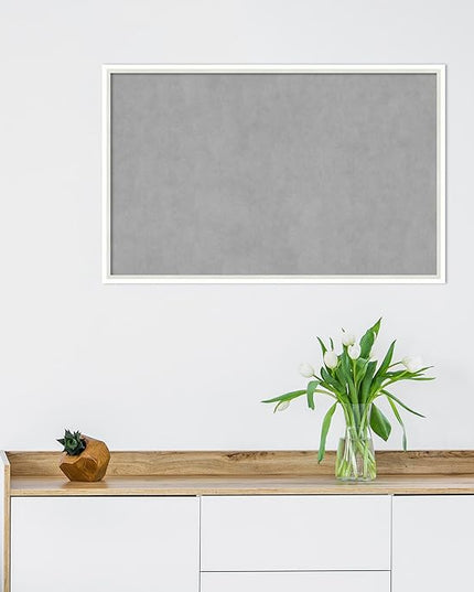 Amanti Art White Framed Magnetic Board 21x33 Large Vision Board for use with Magnets, 100% Metal Sheet to Display Items as Office Decor or for Home Organization in mudroom, Kitchen or Kids Room