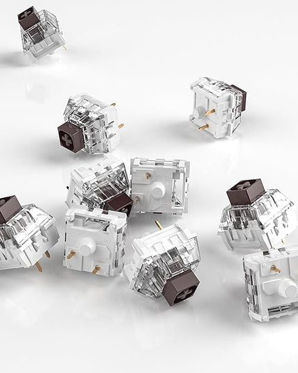 Kailh Box Brown Switches for Mechanical Keyboard,3-Pin 45gf Tactile/Factory Lubed/Dust&Waterproof Switches(Kailh Box Brown,90Pcs)