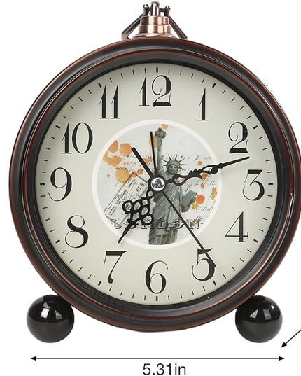 Blusaryme Loud Alarm for Deep Sleepers Desk Vintage Alarm Clock 5.25 inch Small Battery Operated Retro Clock Bedroom Live Room Decor Gift Clock