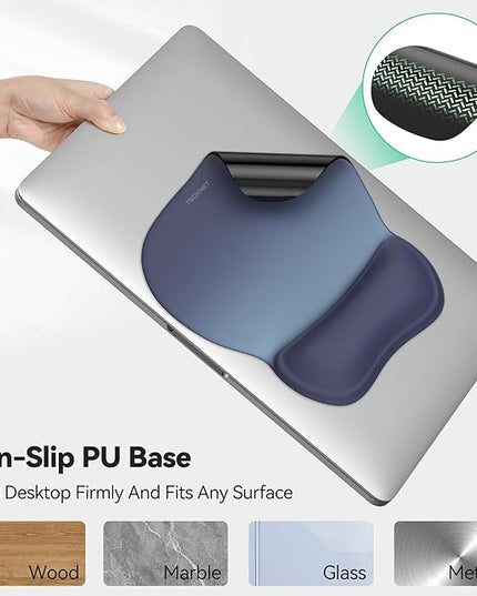 TECKNET 2 Pack Gel Mouse Pad with Wrist Rest, Ergonomic Office Mousepad with Wrist Support - Non-Slip & Smooth Surface Comfortable Desk Accessories Mat for Office, Gaming and Study - Gradient