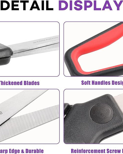 BURVAGY 30Pack 8" Scissors All Purpose, Heavy Duty Scissors with Ultra Sharp Blades Comfort Grip Handles - For Office Home School Sewing Fabric Crafts, High/Middle School Student Teacher Scissor