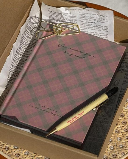 Monolike Journal For Beyond Check Hardcover Lined Notebook Series. 2, Pink - Hardcover, Academic, Journal, Diary, 192pages