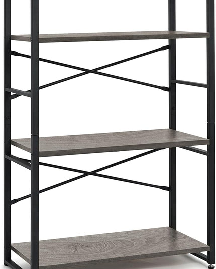 CAPHAUS 3 Tier Small Bookshelf, 24 Inch Width Free Standing Shelf, Bookcase Shelf Storage Organizer, Industrial Book Shelves for Home Office, Living Room, Dark Grey Shelves & Metal Frame