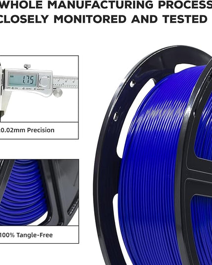 FLASHFORGE PLA Filament 1.75mm, 3D Printer Filament 1kg (2.2lbs) Spool, Dimensional Accuracy +/- 0.02mm, 3D Printing Filament Easy to Use and Fits for Most FDM 3D Printers (Blue)