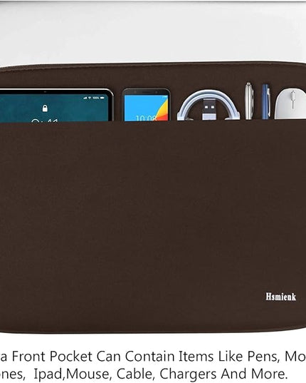 Laptop Sleeve Bag 15.6 inch, Shockproof Protective Notebook Case with Accessory Pocket, Briefcase Carrying Laptop Sleeve for 15.6" HP, ASUS, Dell, Lenovo, Acer -Coffee