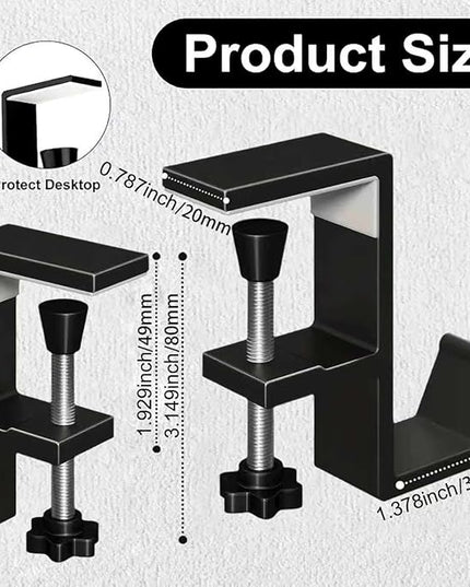 JAKO Headphone Stand - Aluminum Alloy Headphone Holder, Under Headset Stand for Desk Fit for PC Gaming Headset Hanger Hook Suitable for Office, Computer, Student Class Desk, Handmade Creator Table