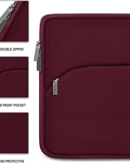 Laptop Sleeve 15.6 inch, Durable Portable Monitor Protective Cover with Front Pocket, Traveling Laptop Case Compatible for HP, Dell, Asus, Lenovo, Wine Red