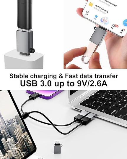 USBC to USB Adapter 10 Pack,USB C to USB A Adapter,Type C to USB Converter,USBC Adapters for iPhone 17 16 15,MacBook Pro,iPad,Samsung Galaxy S25 S24 S23