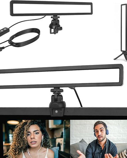 luxceo Video Conference Lighting, Zoom Light for Remote Working, Webcam Lighting for Laptop, Zoom Calls, Live Streaming, Online Class, Self Broadcasting, Video Conference Light Kit for Zoom Meeting