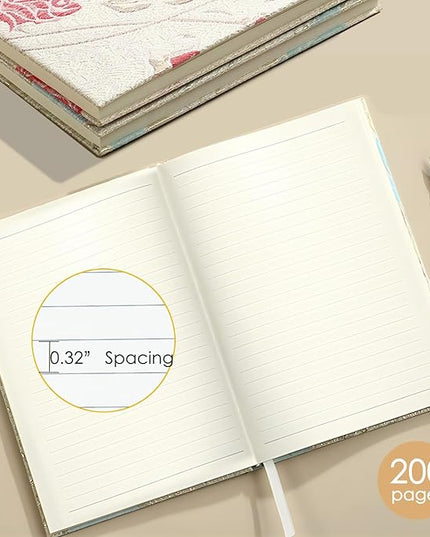 Journals for Women, Wide Ruled, A5, 6x8, Hardcover, Lay Flat, Writing Notebook, Personal Journal, Husband and Wife Journal, Anniversary Journal, Wedding Notebook, Red Rose Gifts for Her