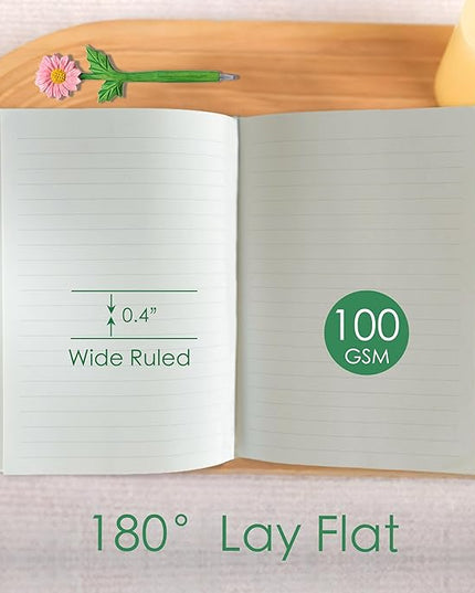 Tulip Gifts, Floral Journal, Cute Notebook, Embroidered Flower Cover, A5, Lined Paper, Wide Ruled, Hardcover, Lay Flat, Journal for Women, Pretty, Garden Journal, Tulips
