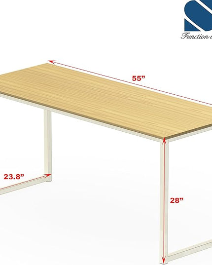 SHW Mission 55-Inch Home Office Computer Desk, Oak