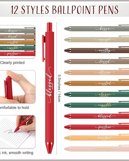 Kosiz Inspirational Valentines Christian Gifts Bulk A6 Notebook Prayer Journal with Pens Spiral Journal Religious Gift for Women Men Church Bible Study Group Teacher Coworker(72 Sets,Retro Color)