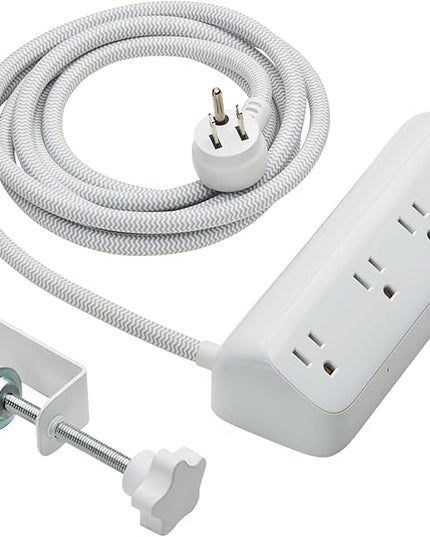Eaton Tripp Lite Series Desk Clamp Power Strip Surge Protector, 3-Outlets, USB-A & USB-C Charging Ports, 900 Joules, 8ft Braided Flat Extension Cord, Lifetime Manufacturer's Warranty (TLP308U20CLAMP)