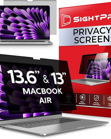 SightPro Magnetic Privacy Screen for MacBook Air 13 & 13.6 Inch (2022-2025, M2, M3, M4) Removable Laptop Privacy Filter Shield and Protector