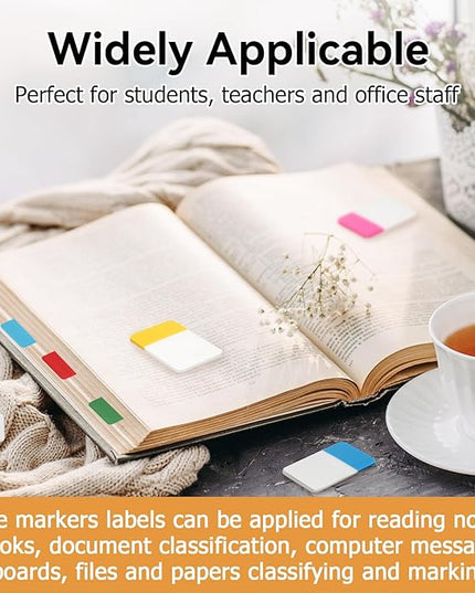 1 Inch Tabs for Notebooks, 480 Pieces Sticky Note Tabs File Index Tabs for Books, Binders, Papers, Documents, File Folders (24 Sets 12 Colors)