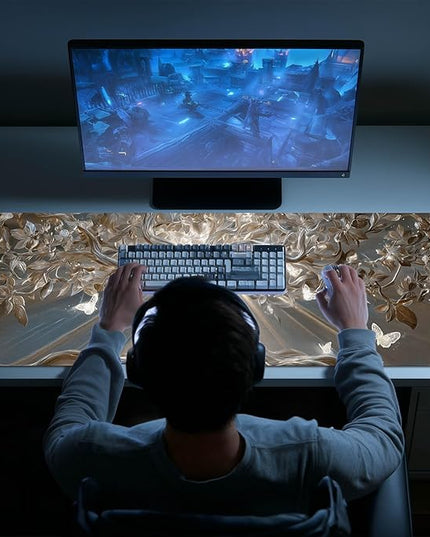 Mouse Pad Gaming Mousepad 31.5 x 11.8 Inch Desk Mat Large Keyboard Pad for Home and Office Desk Accessories Setups with Radiant Tree Artwork and Smooth Diatomite XL Mouse Mat