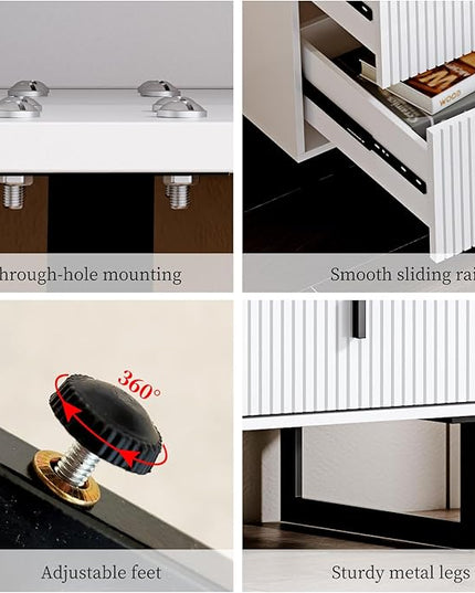 Chrangmay Modern Chest of Drawers with 9 Drawers,Deep Drawers,Clothes Organizer,Large Storage Cabinet for Living Room, Bedroom,Hallway,with Anti-Tipping Device, White