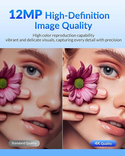 4K Webcam for PC, Ultra 4K HD, 2 Noise Reduction Mics, Auto Focus & Privacy Cover, Plug & Play, 77°FOV, USB Camera for PC, Mac, Laptop, Video Calls
