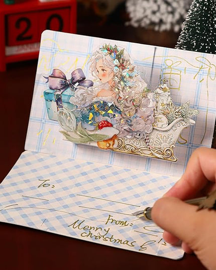 AuriicLeaf Dream Christmas Eve PET Stickers, 90 Pcs Fantasy Ephemera for Scrapbooking, Journaling, DIY Crafting, and Holiday Art Supplies