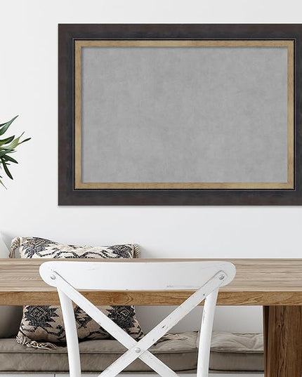 Amanti Art Black Framed Magnetic Board 21x29 Medium Vision Board for use with Magnets, 100% Metal Sheet to Display Items as Office Decor or for Home Organization in mudroom, Kitchen or Kids Room