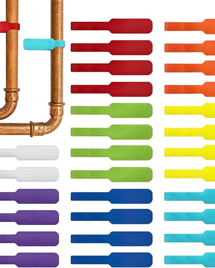 Cable Labels - Wrap-It Storage - Large, Multi-Color (30-Pack) - Colorful Labels for Basement and Office Organizing