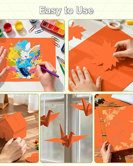 120 Sheets Cardstock 8.5x11, 65lb Orange Red Card Stock, Construction Paper, 180gsm Thick Printer Paper for Printing, Painting, Card Making, Kids School Supplies,Party Decorations