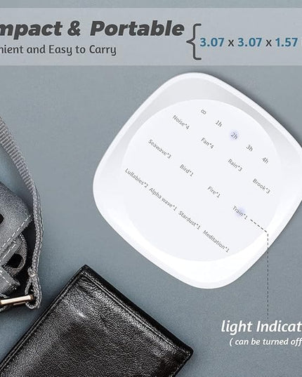Sleepbox Sleep White Noise Sound Machines with 25 Soothing Sounds 36 Volume Levels 5 Timers Visible Sound Catalog Portable Size Memory Function for Home Office and Travel