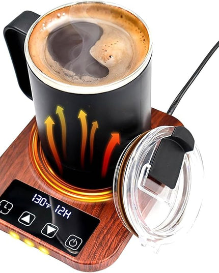 Coffee Mug Warmer, Smart Cup Warmer for Desk with 9 Temperature Settings (100℉-180℉), Auto Shut Off 1-12H Timer, LED Indicator, 4 inch Heating Plate for Coffee, Tea, Milk, Candle Warming