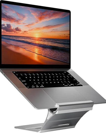 Elestoria Adjustable Laptop Stand - Fits 5 Devices, Modern Design, Tool Free Adjustment, Protective & Stable | Grey (Grey, Floating)