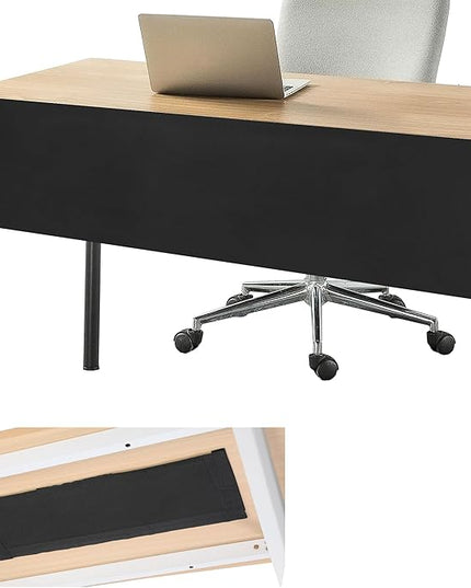 MABOZOO Under Desk Privacy Panel and Cable Management Net - 2pcs, Cord Organizer and Skirt for Home Office or Standing Workstation (48" Panel)