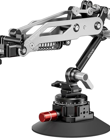 NEEWER Vacuum Suction Cup Car Mount for Action Camera with Hydraulic Boom Arm, NATO Rail, Compatible with DJI Osmo Pocket 3 Insts360 X5 X4 X3 GoPro Hero Adapter Mobile Phone Holder, 500 g Max Load