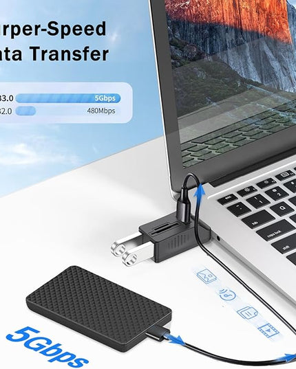 VIENON 5-Port USB 3.0 Hub with SD TF Card Reader, USB Extender Adapter with Memory SD/Micro SD Card Reader, USB 3.0/2.0 Ports, Portable USB Splitter for Laptop,PC, Camera, Flash Driver, HDD, Dash Cam