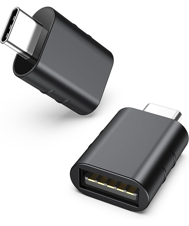 Syntech USB C to USB Adapter Pack of 2 USB C Male to USB3 Female Adapter Compatible with iPhone 17 Pro Max MacBook Pro Air 2024 iMac iPad Mini Pro, Other Type C or Thunderbolt 4/3 Devices, Space Black