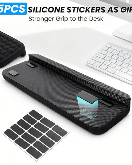 Arm Rest for Desk, 2-PCs L-Shaped Memory Foam Elbow Keyboard Wrist Pads with Non-Slip Base, Ergonomic Desk Edge Cushion & Wrist Rest for Computer Keyboard, Office and Home Use