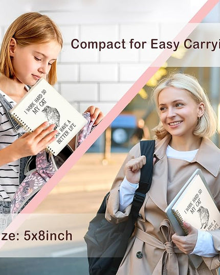 Lacama Cat Lover Gifts for Women Funny Gifts Cat Notebook Journal, Gifts for Cat Lovers, Funny Notebooks for Work, Office Humor Gifts, Office Supplies,I Work Hard So My Cat Can Have A Better Life A5