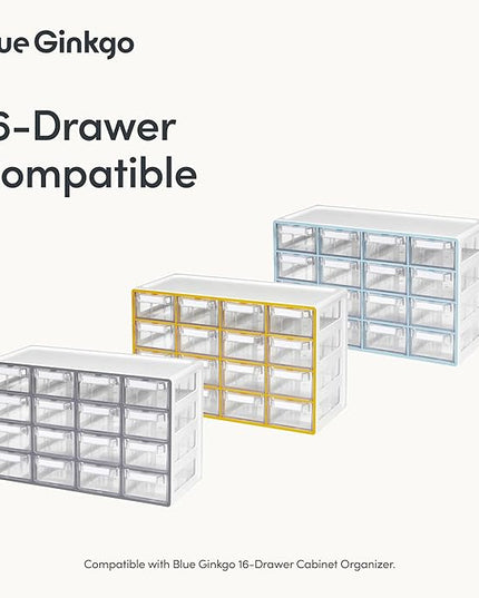 BLUE GINKGO 16 Dividers - Compatible with Medium 16-Drawer Storage Cabinet (16-Pack) - Clear
