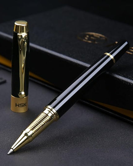 HSK Ballpoint Pens Luxury gift Pen Black Refill Line width 0.5mm,Best Ball Pen Gift Set for Men & Women Professional Executive,Office,Nice Pens Classy Gift Box (Black)